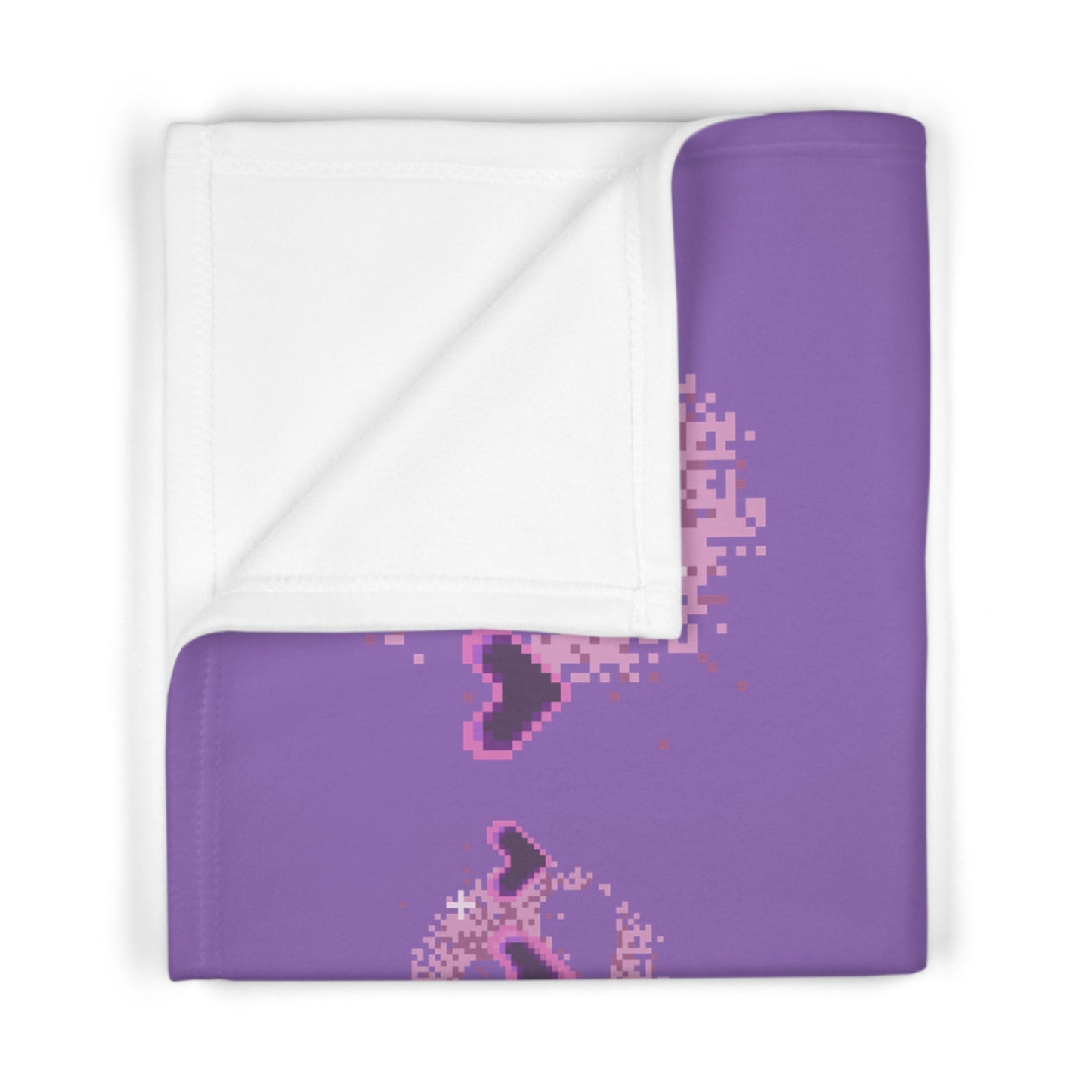 Pixel Hearts Fleece Baby Blanket